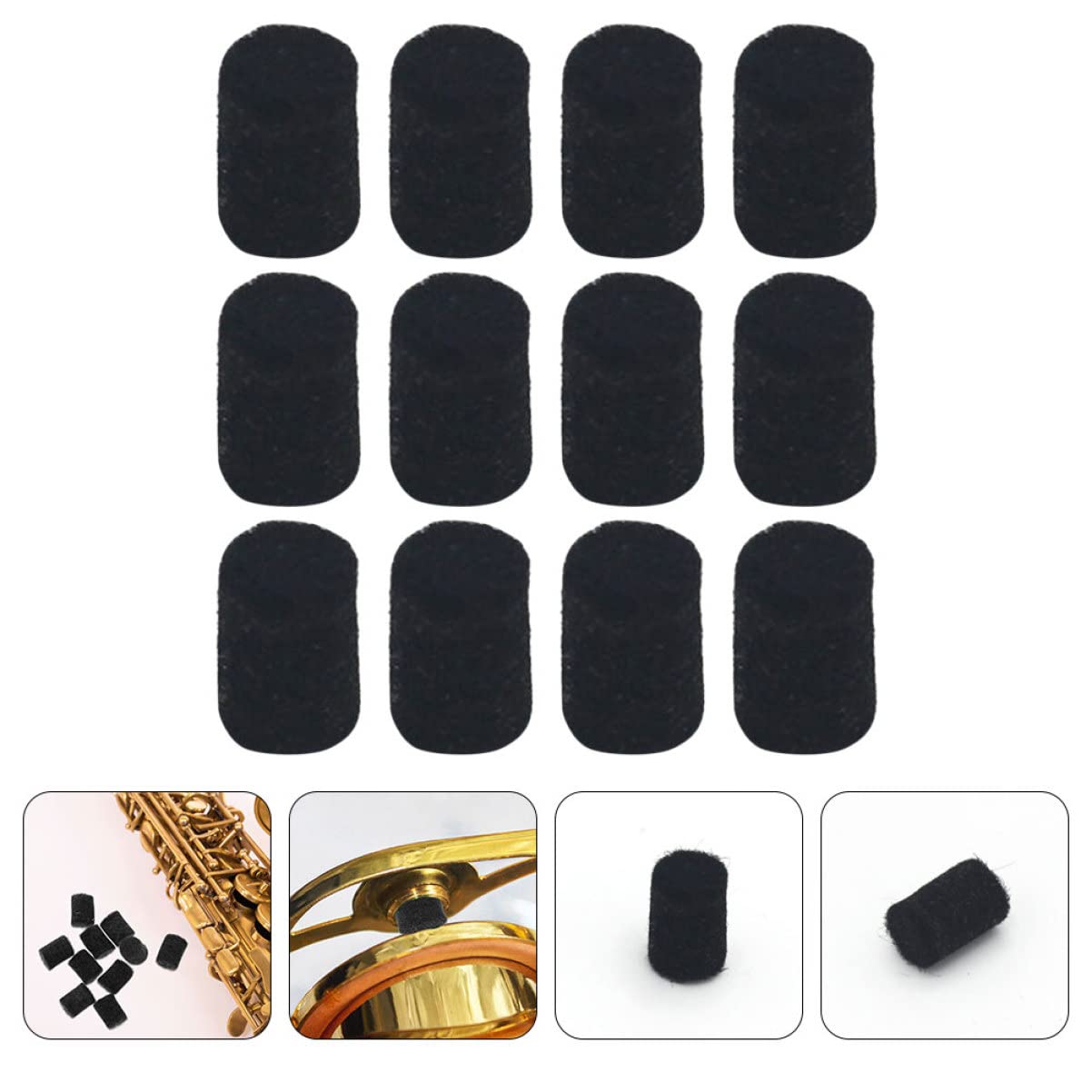 Toyvian 12 sztuk saksofonowych walizek ochronnych do saksofonu altowego, saksofonu, część zamienna do kolumny z filcu saksofonowego, akcesoria naprawcze do saksofonów, podkładki filcowe, narzędzie