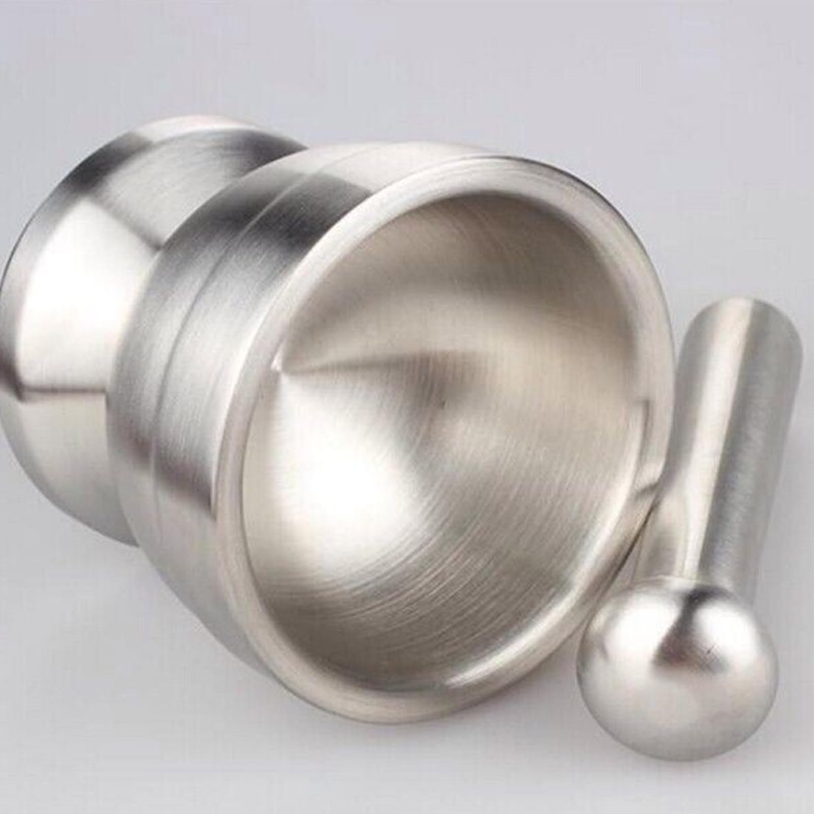 Küchenmetallmörser, Salzstößel, Sockelschale, Edelstahl, langlebig, Knoblauchpresse, Töpfe, Kräuter, Pfeffer, Gewürzmühle, Topf, Pillenbrecher, Beutel, kleine, geräuschlose Beutel, elektrischer