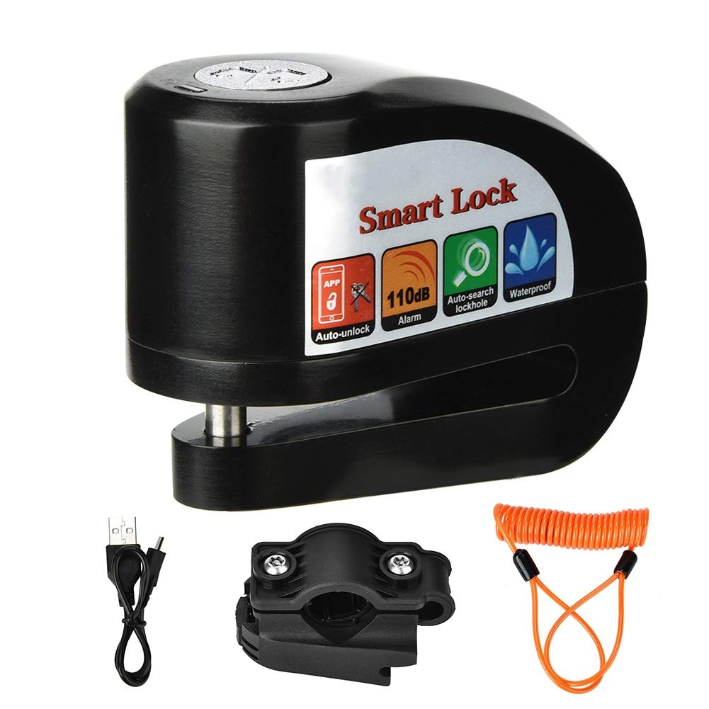Bluetooth Fahrradschloss,Bewinner Smart Motorrad Fahrrad,Wasserdicht Anti-Riot Ability Lock, APP Keyless Auto Theft Lock mit intelligenter Überwachung/Vibrationsalarm(# 4)