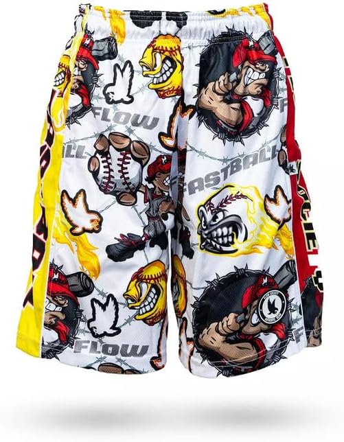 Flow Society Angry Fastball Boys Athletic Shorts White