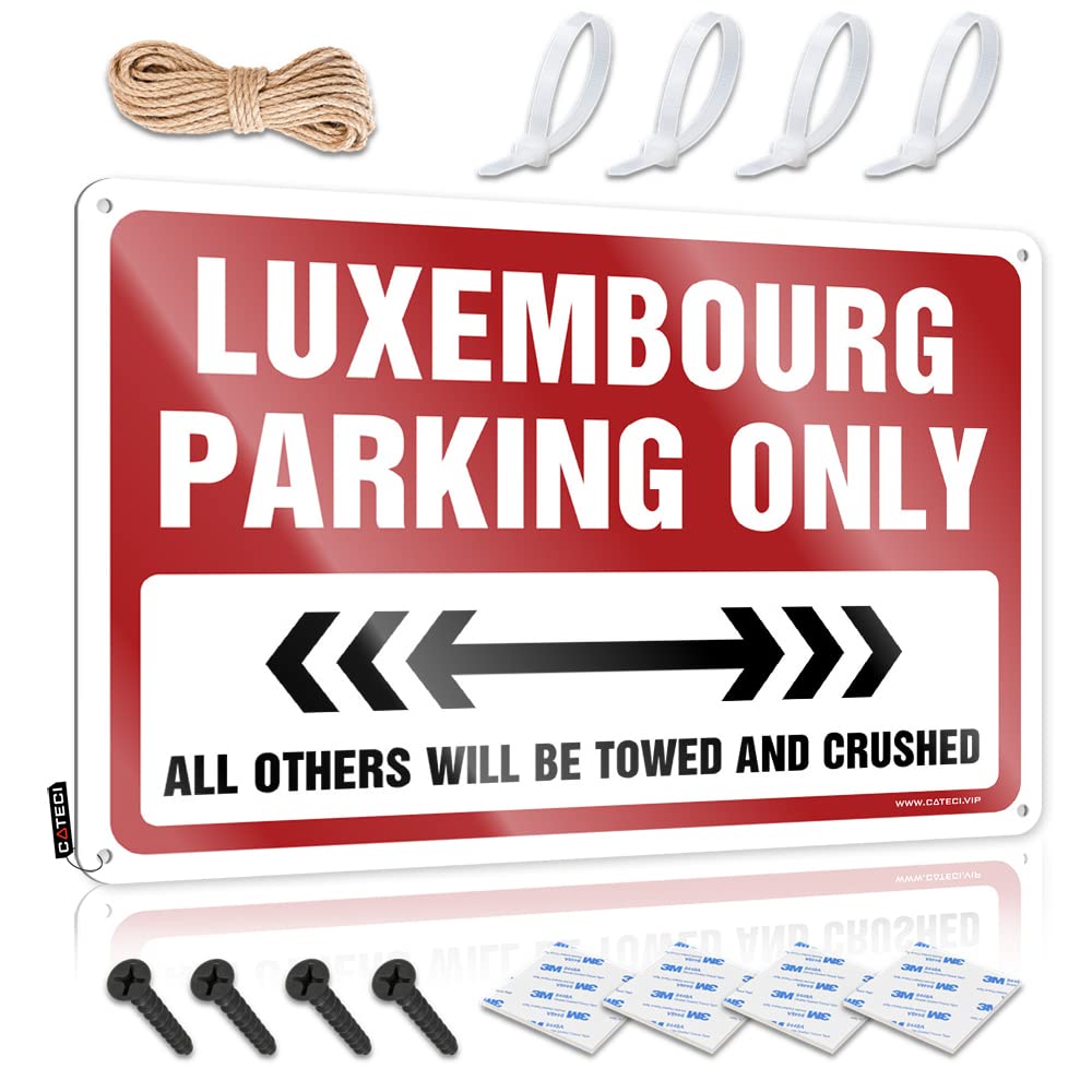 Krazmurongd Boys One Color Small Metal Tin Luxembourg Parking Only Tin Sign Stuff For Room Cave Man Bar(20X30cm)