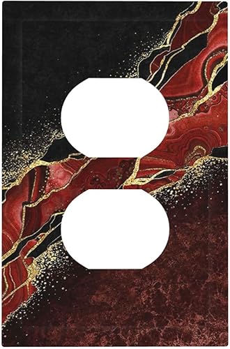 Cubiertas modernas de mármol rojo dorado con tapa para interruptor de luz placa de pared decorativa dúplex eléctrica para baño dormitorio cocina