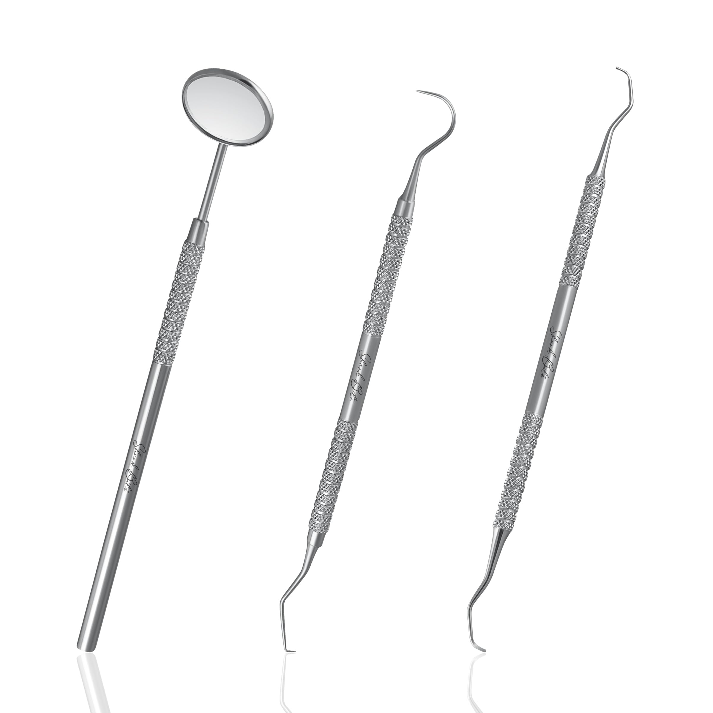 Teeth Cleaning Tools Stainless Steel Dental Scraper, Scaler Pick Plaque Remover Set of 3PCS