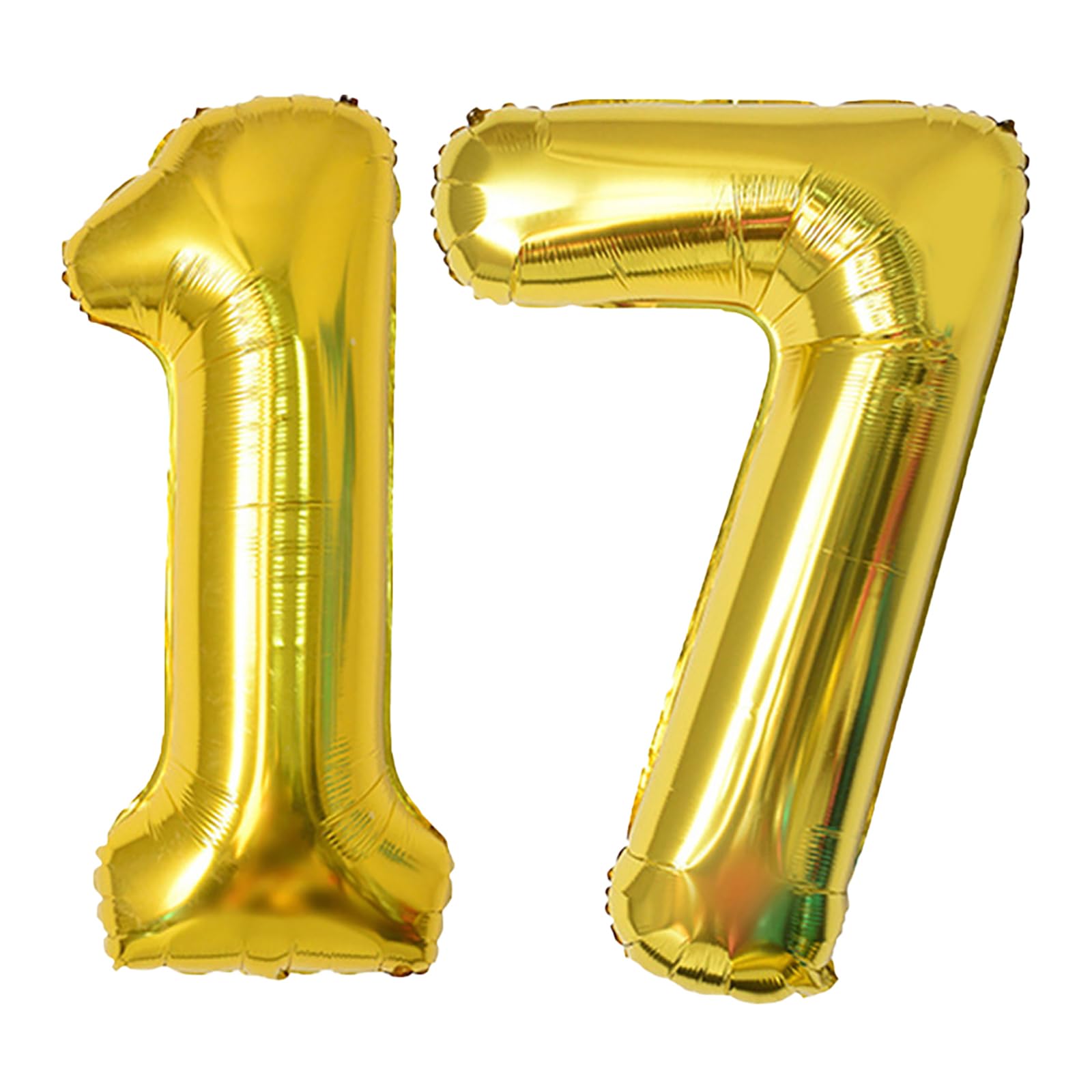 YFHVJTKO 40 Inch Number 17 Foil Balloons 17th Celebration Decorations for Happy 17th Birthday Party Wedding Bridal Shower Engagement Photo Shoot Anniversary Decoration, Number 17 Gold Balloon