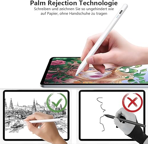 Miniatura 5 de Lápiz para Apple iPad A16 de 10 9 generación, lápiz capacitivo de carga rápida con sensibilidad de inclinación de rechazo de palma para iPad A1611-6