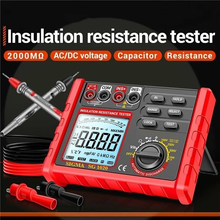 Image of Sigma Instruments Digital Insulation Resistance Tester SG 1020, 500V / 1000V DC Upto 2GOhm LCD Display