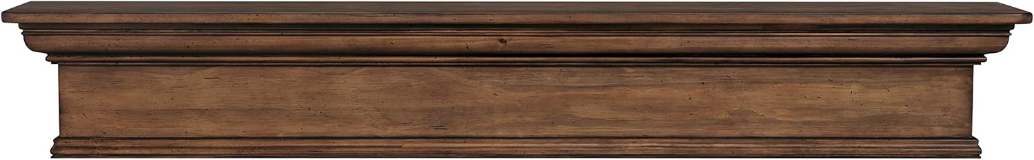 Pearl Mantels ARYB6042015 Transitional Premium Pine Wood Mantel Shelf, Lightly Distressed Chestnut Finish, 60" L x 9" D x 9" H, The Perfect Compliment to Your Hearth and Home