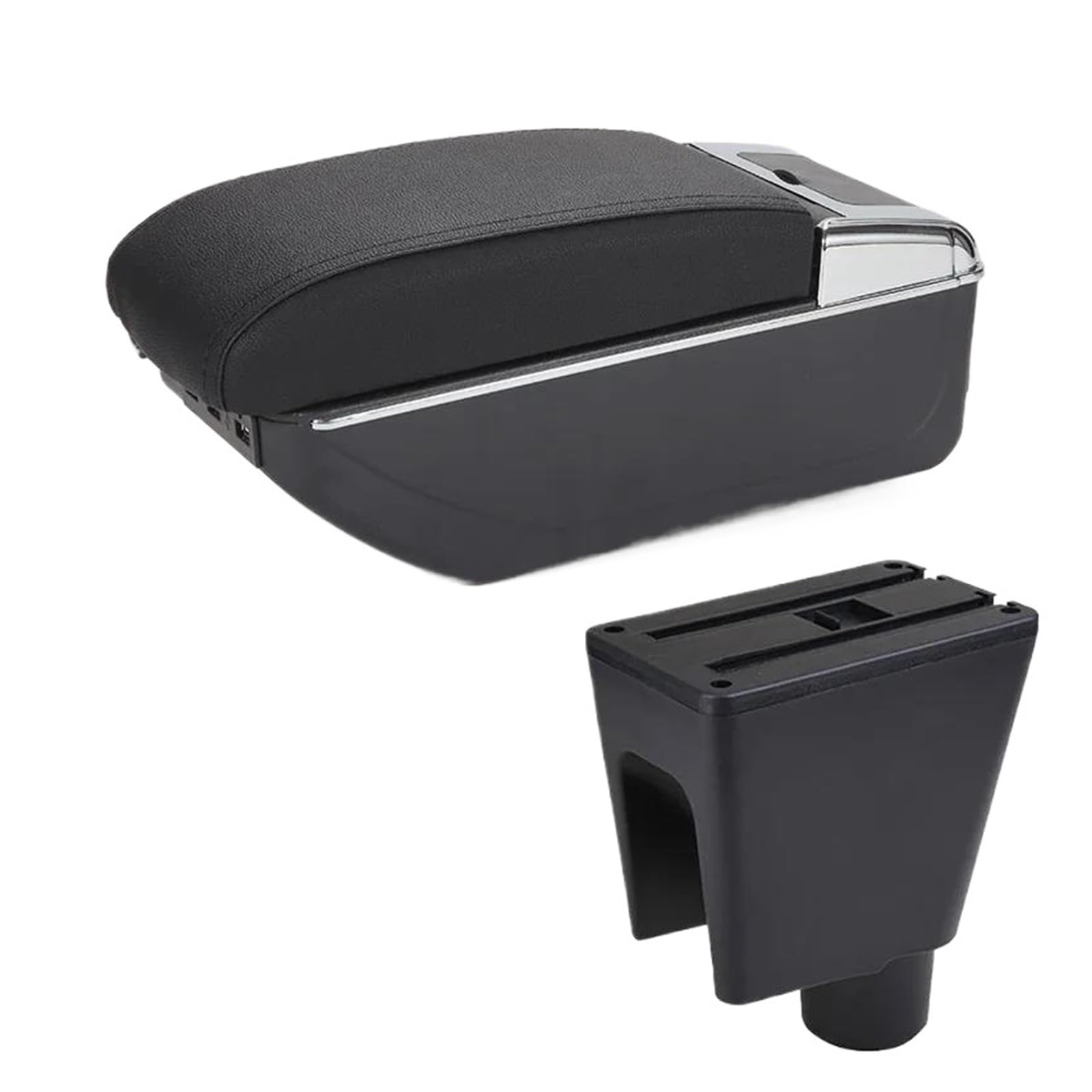 REOKIP Car Armrest Box Center Console Storage Box For Chevrolet For Spark III For Aveo T200 Car Arm Rest Box(Black line 3USB)