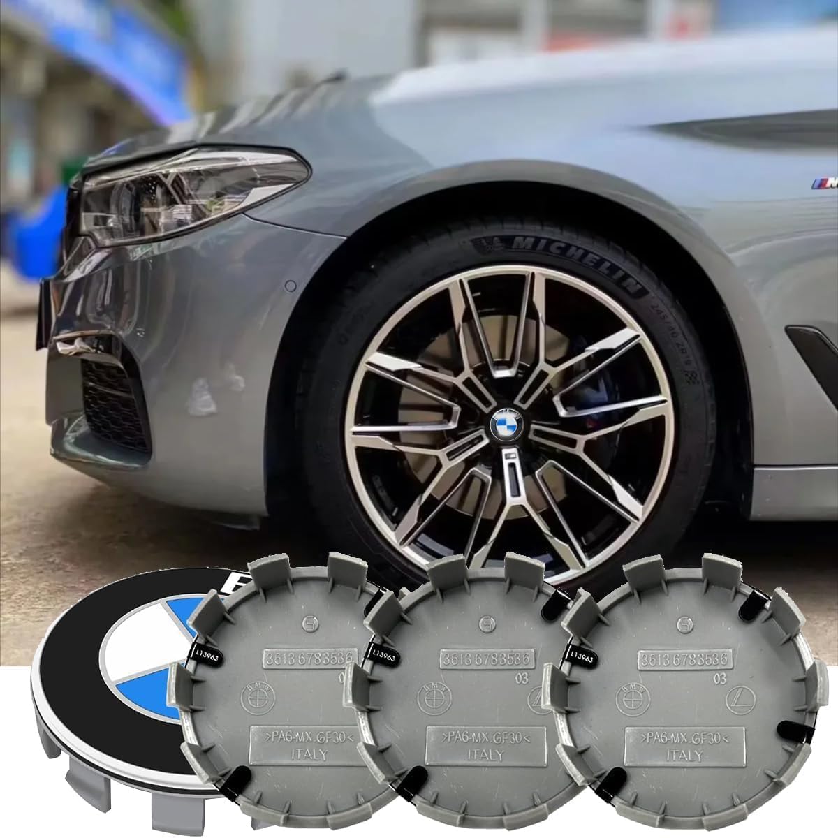 4 Stück Nabendeckel für BMW 68mm - Radnabenkappen Felgendeckel Felgenkappen Nabenkappen ABS Wheel Caps Radnabenabdeckung