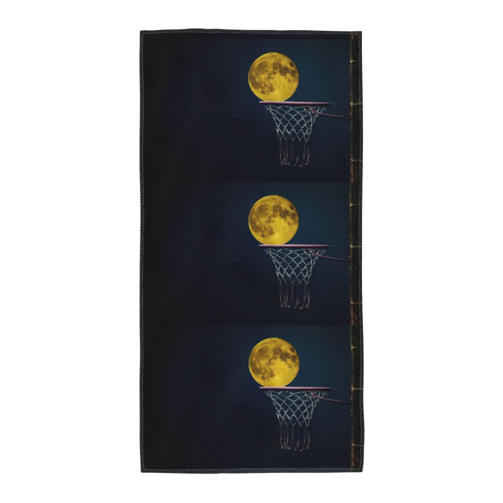 SDEGTHO Moon And Basketball Soft Absorbent Long Towel For Gym Sports Picnic Leisure Use