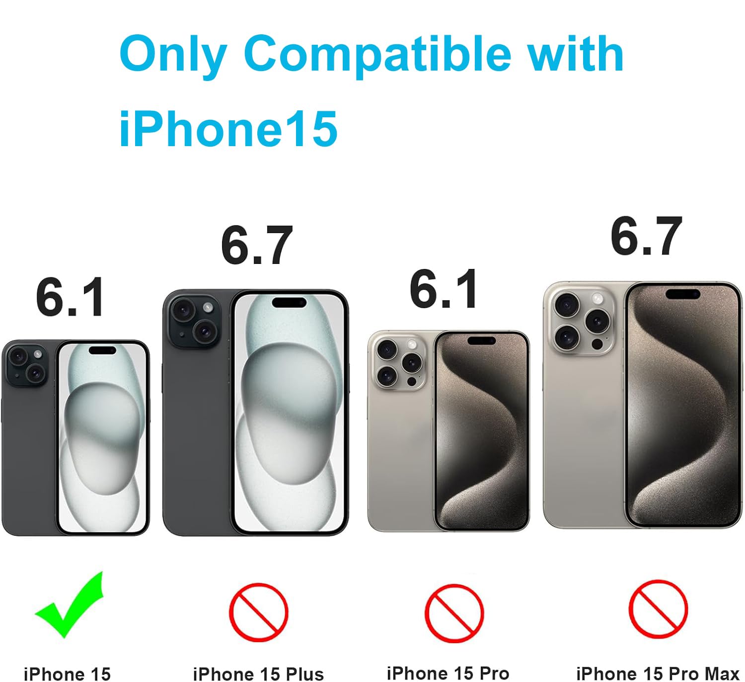 Custodia con batteria per iPhone 15, 7000 mAh, ultra sottile, portatile, custodia di ricarica intelligente, compatibile con iPhone 15 (6,1"), caricabatterie esteso, nero