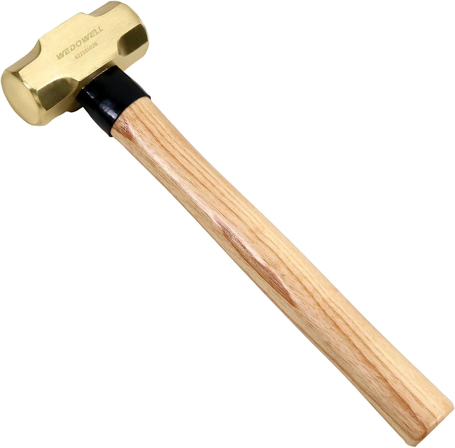 WEDOWELL 4lb Sledge Hammer with Wooden Handle,Drilling/Crack Hammer with No-Slip Cushion Grip,Length 380mm,Shock-resistant,Die-forged,DIN Standard,Ideal for Demolition,Construction,Blacksmithing