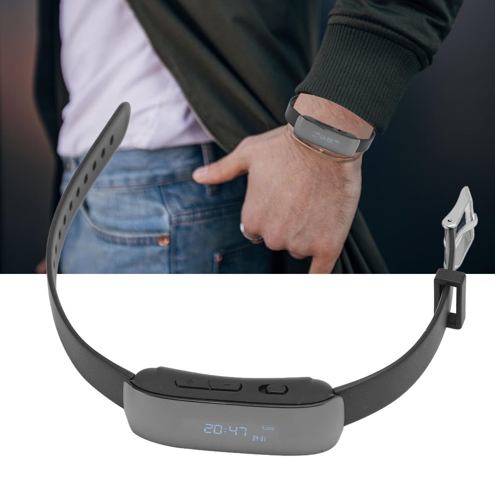 Orologio con Registratore Vocale, Registratori Vocali Digitali con Cancellazione del Rumore, Registratore Braccialetto Audio con Registrazione Lunga con Riproduzione, (16G)