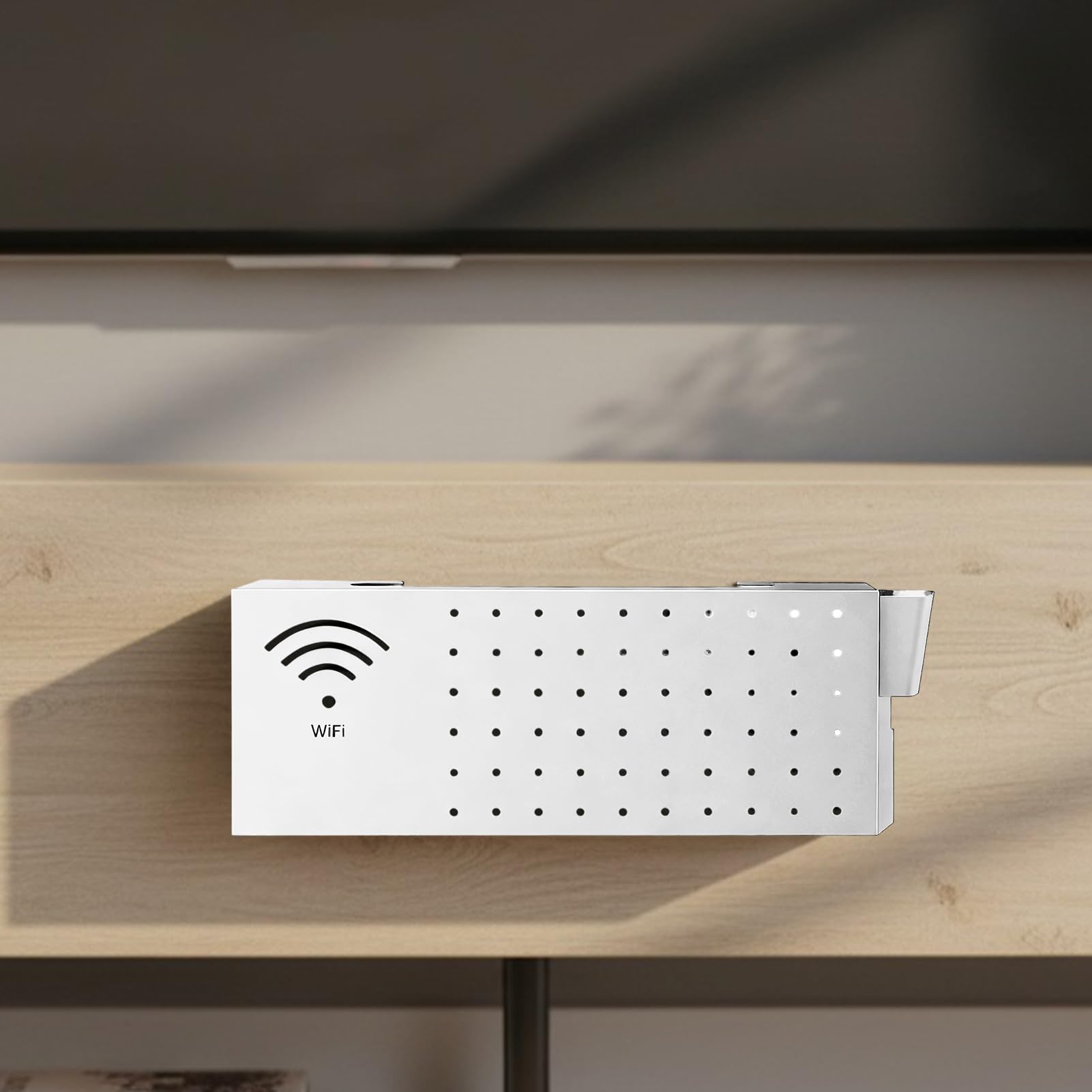 Copri Scatola Router Copertura Multifunzionale da Parete in Acciaio al | Scatola di Archiviazione per Router WiFi per Connessione Rete Presa Uscita Organizzatore Cavo Soggiorno TV Scrivan
