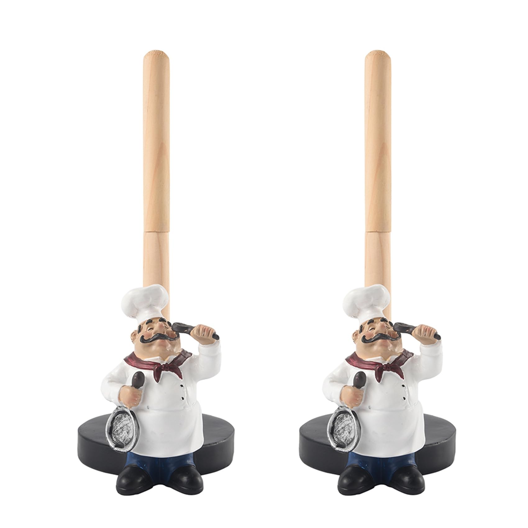 Hndhbfgrt 2X Resin Chef Double-Layer Paper Towel Holder Figurines Home Cake Shop Restaurant Crafts Decoration Ornament A