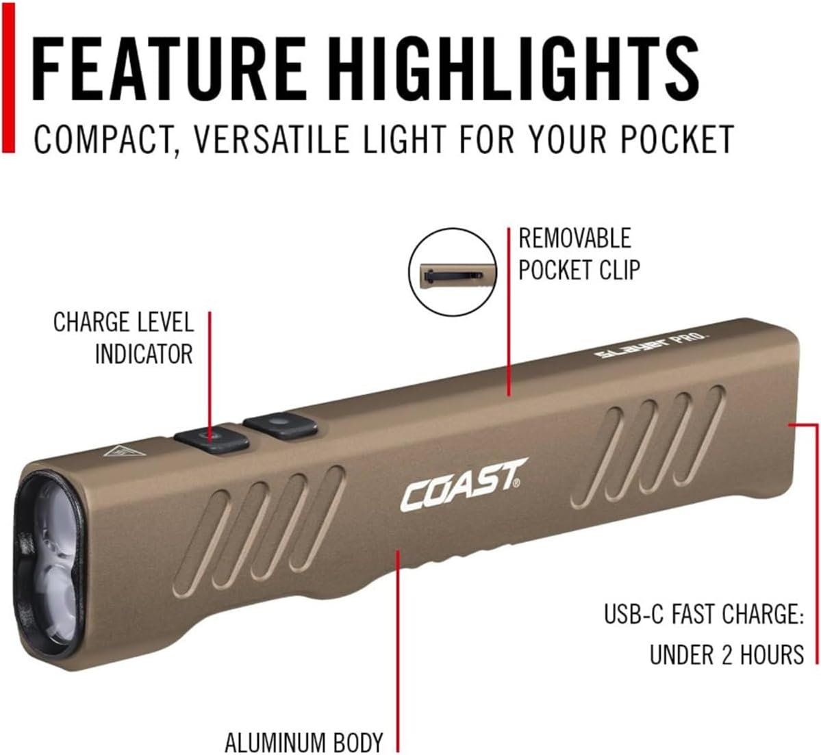 Diagram of Coast Slayer Pro Flashlight components