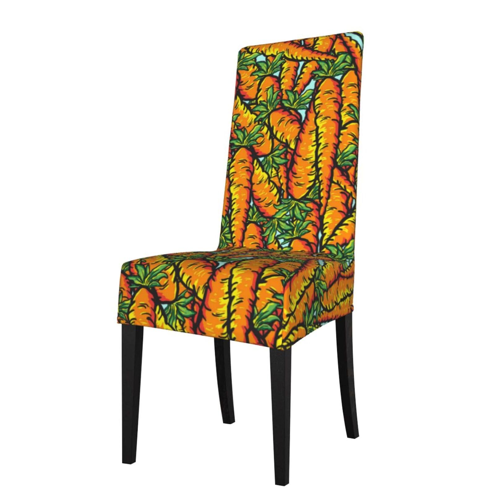 LKYMOH Carrots, Chair Covers Stretch Chair Slipcovers for Dining Room, for Party Pet Protection Universal Fit Soft Polyester