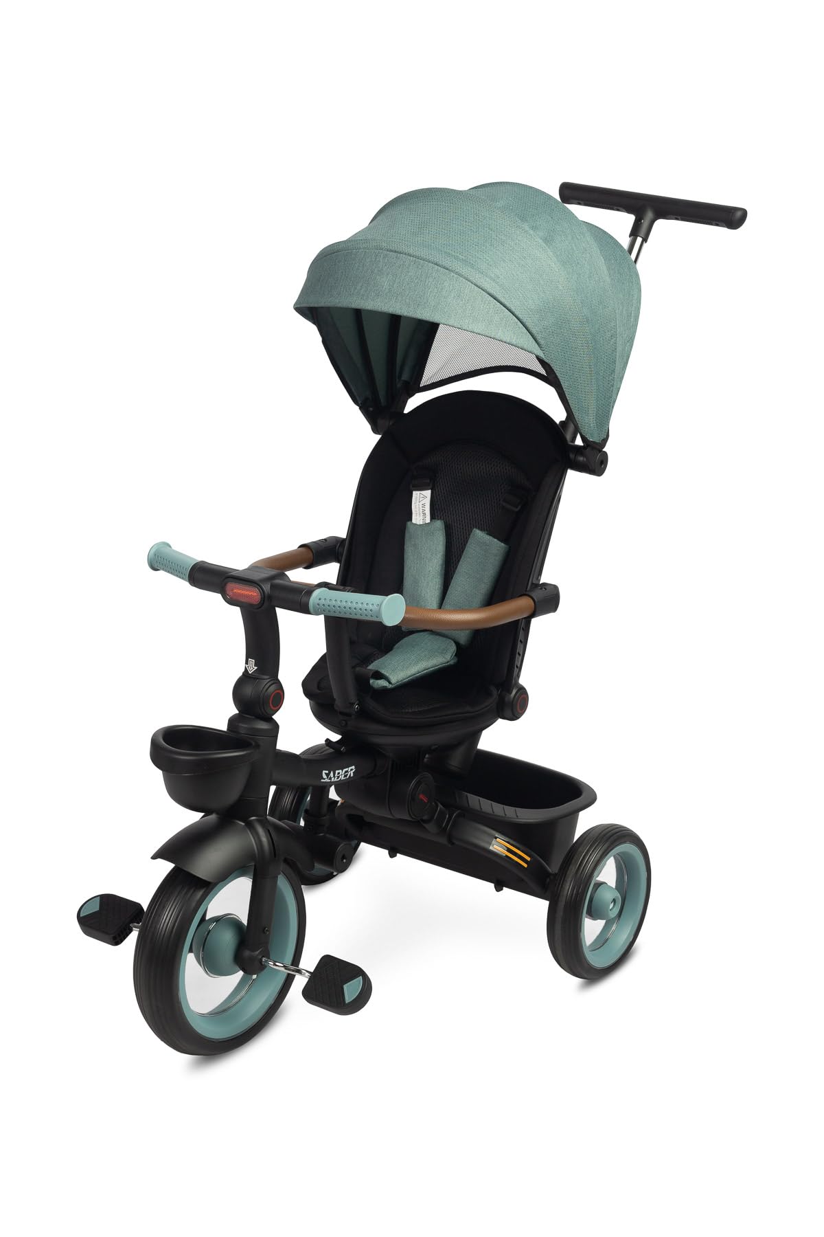 Triciclo Evolutivo TOYZ Saber Per Bambini - Bicicletta 3 Ruote Con Schienale Regolabile E Cintura Di Sicurezza
