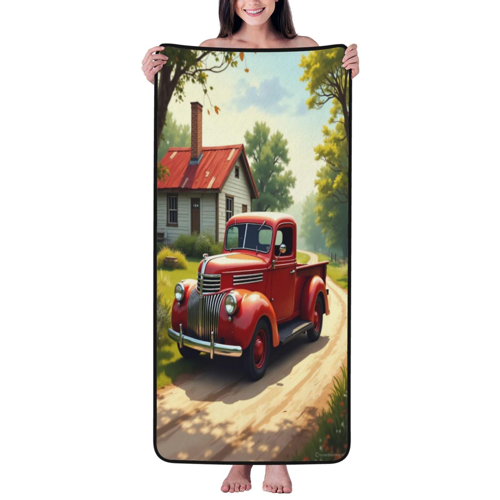 Serviette de bain en coton anti humidité drap rouge n14