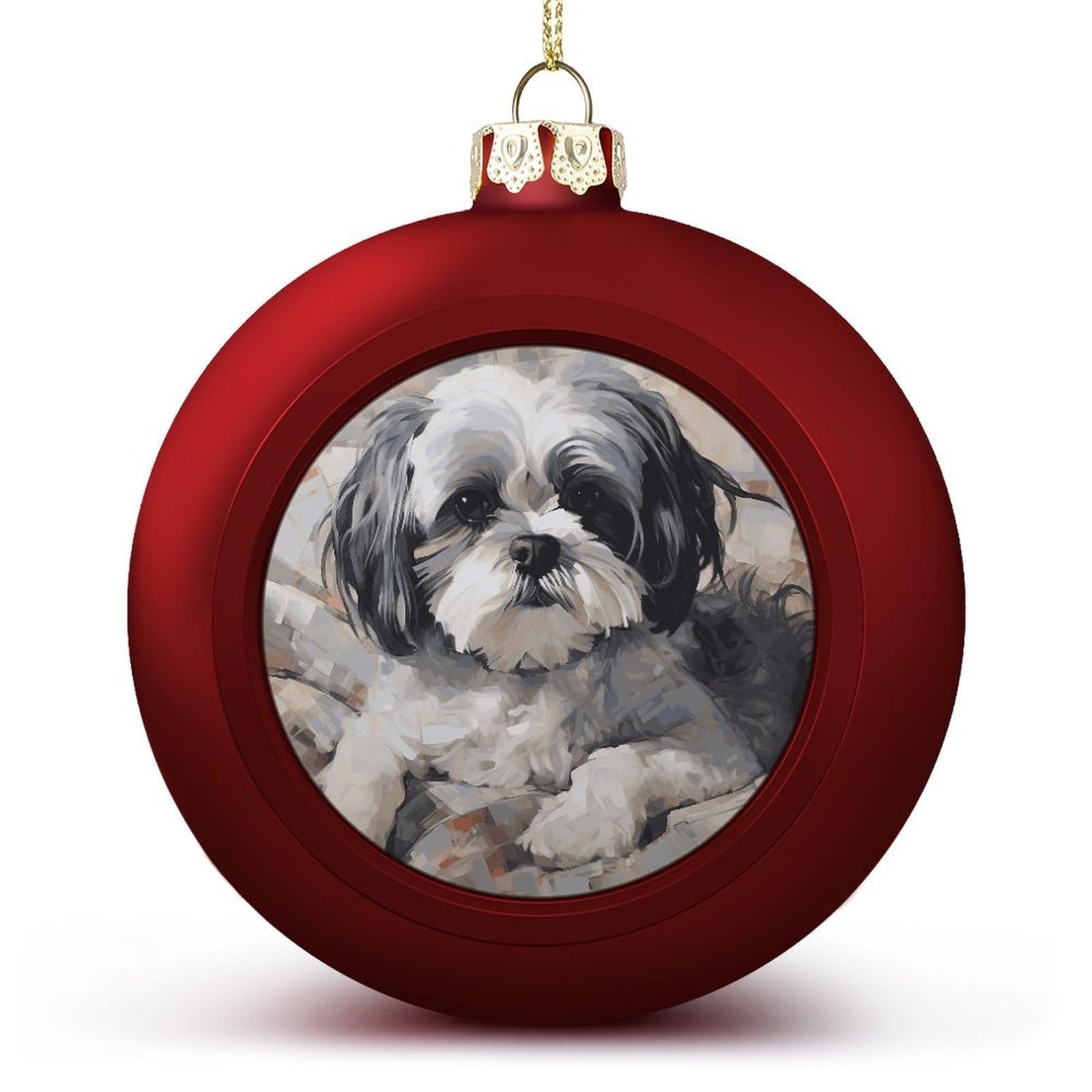 Boules de Noël Shih Tzu suspension sapin idée cadeau maître chien figurine