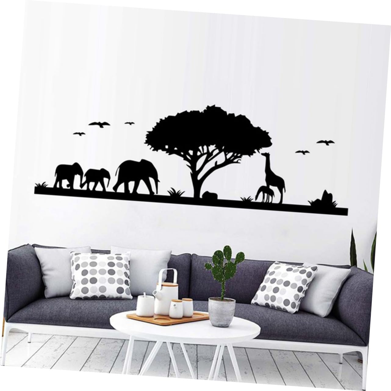 Angoily 2piezas Pegatina Decorativa De Animales Para Pared Vinilo De Giraffe y Estilo Bosque Autoadhesiva Para Habitaciones Infantiles y Guarderías
