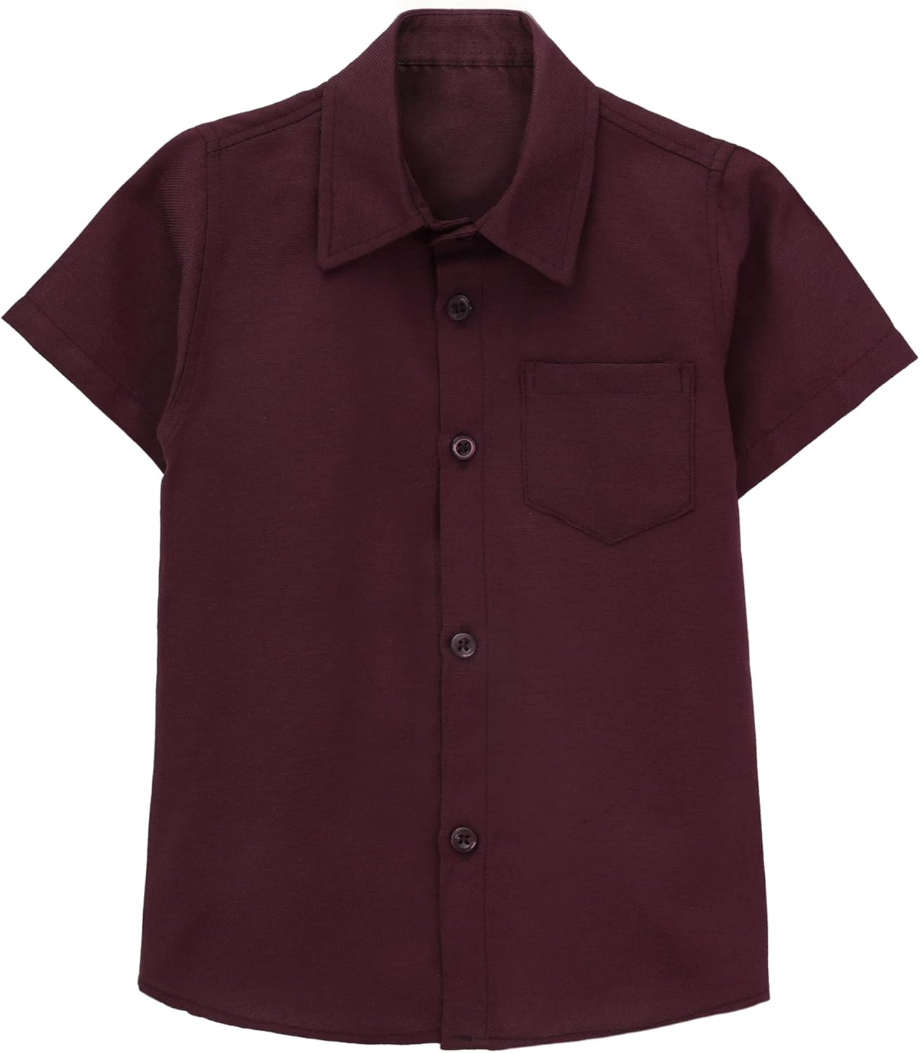 Lilax Boys' Button Down Shirt Solid Short Sleeve Classic Solid Oxford Dress Shirt - Image 3