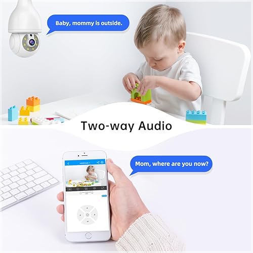 Miniatura 8 de EVERSECU Cámara de seguridad con bombilla + cámara de seguridad para interiores