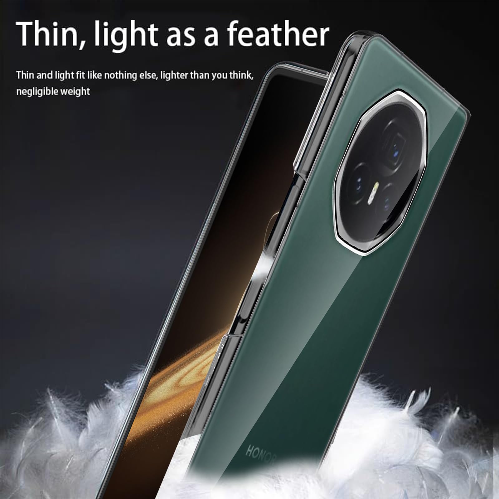 Case For Honor Magic V3, Built-in Screen Protector, Camera And Hinge Protection, Creative Stand, Leather Drop-Proof Phone Case (Black,for Magic V3 - View #6