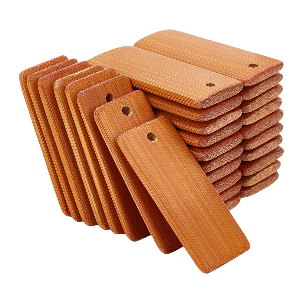 Étiquettes rectangulaires bois naturel PH PandaHall pour loisirs créatifs et gravure