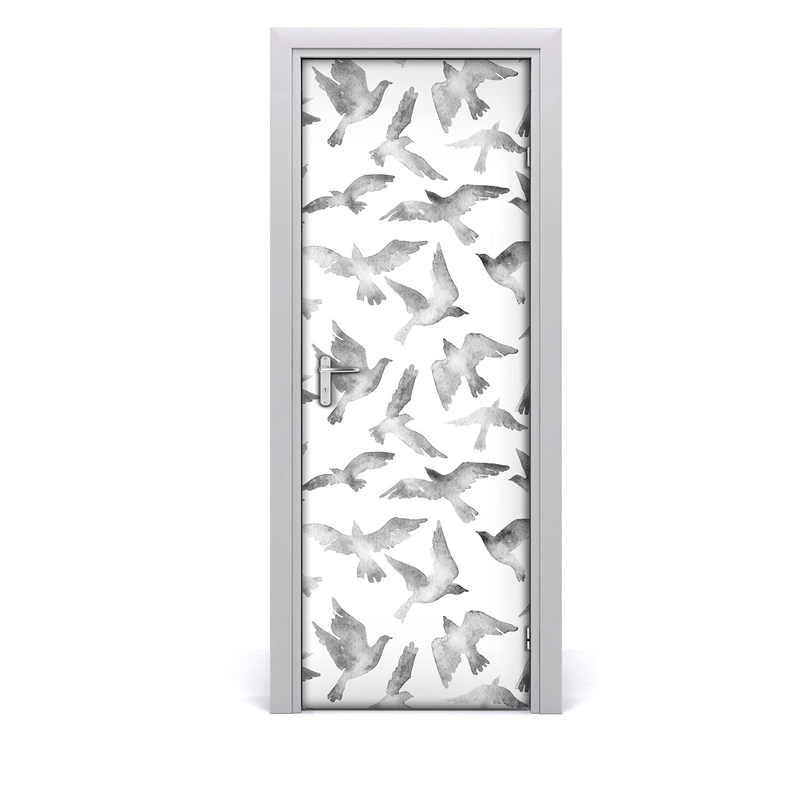 Autocollant de porte imperméable et lavable motif oiseau Coloray