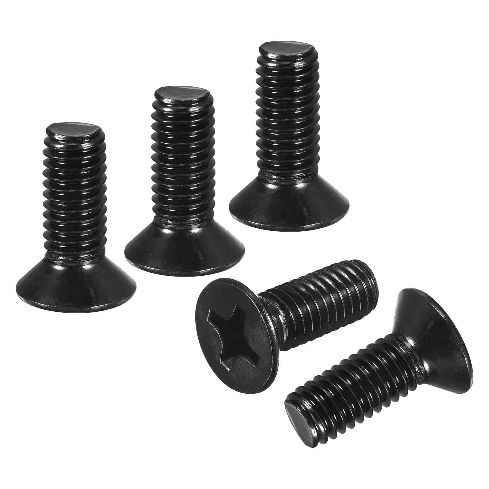 DTGN M5-0.8x12 Flat Head Countersunk Machine Screws - 25pcs - Good for Furniture and Machinery - 304 Stainless Steel Phillips Machine Screws Bolts - Black Oxide Finish โ image 1
