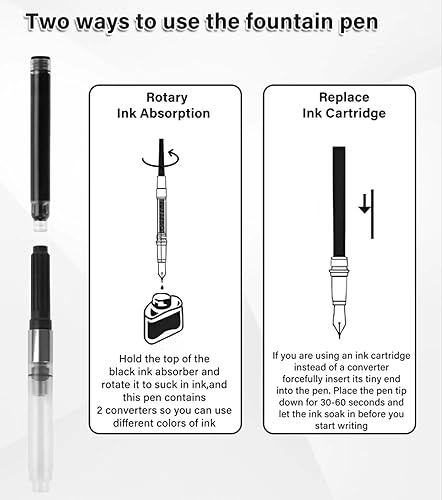 Miniatura 7 de lucilynx Pluma estilográfica, juego de pluma estilográfica de lujo para hombres y mujeres, bolígrafo de tinta para escritura suave, pluma