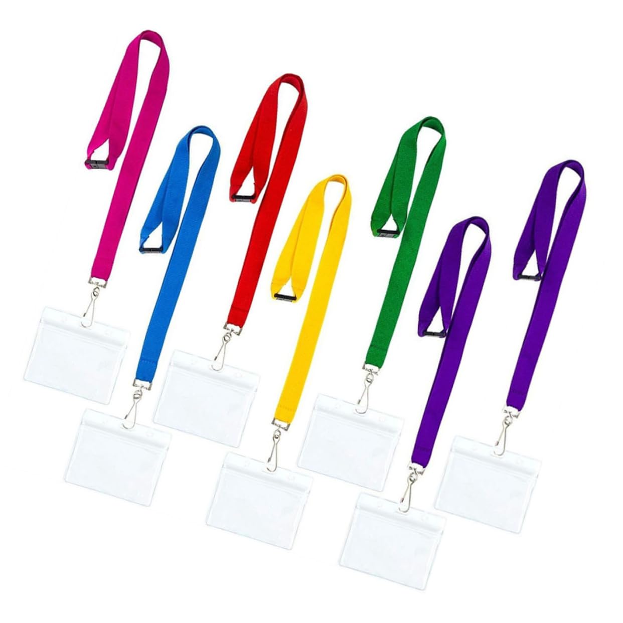 NUOBESTY 3 Set Cordino Con Portabadge Portacarte Portatessere Custodie Trasparenti Per Carte Porta Della Carta Da Copertine Per Carte Antigraffio Buste Porta Carte Metallo 7 Pezzi * 3