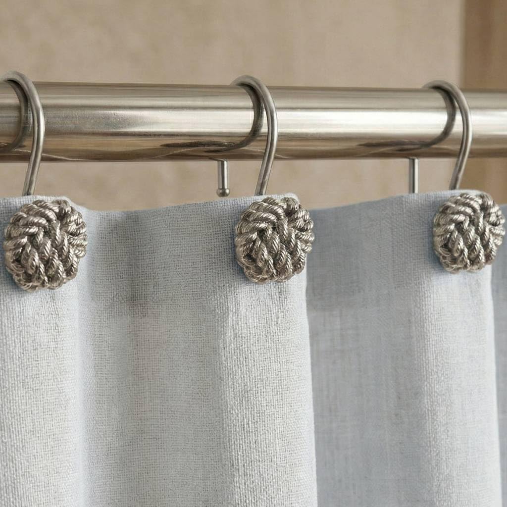 Vintage Bronze Shower Curtain Hooks: Rust Proof Metal Curtain Rings, 12Pcs