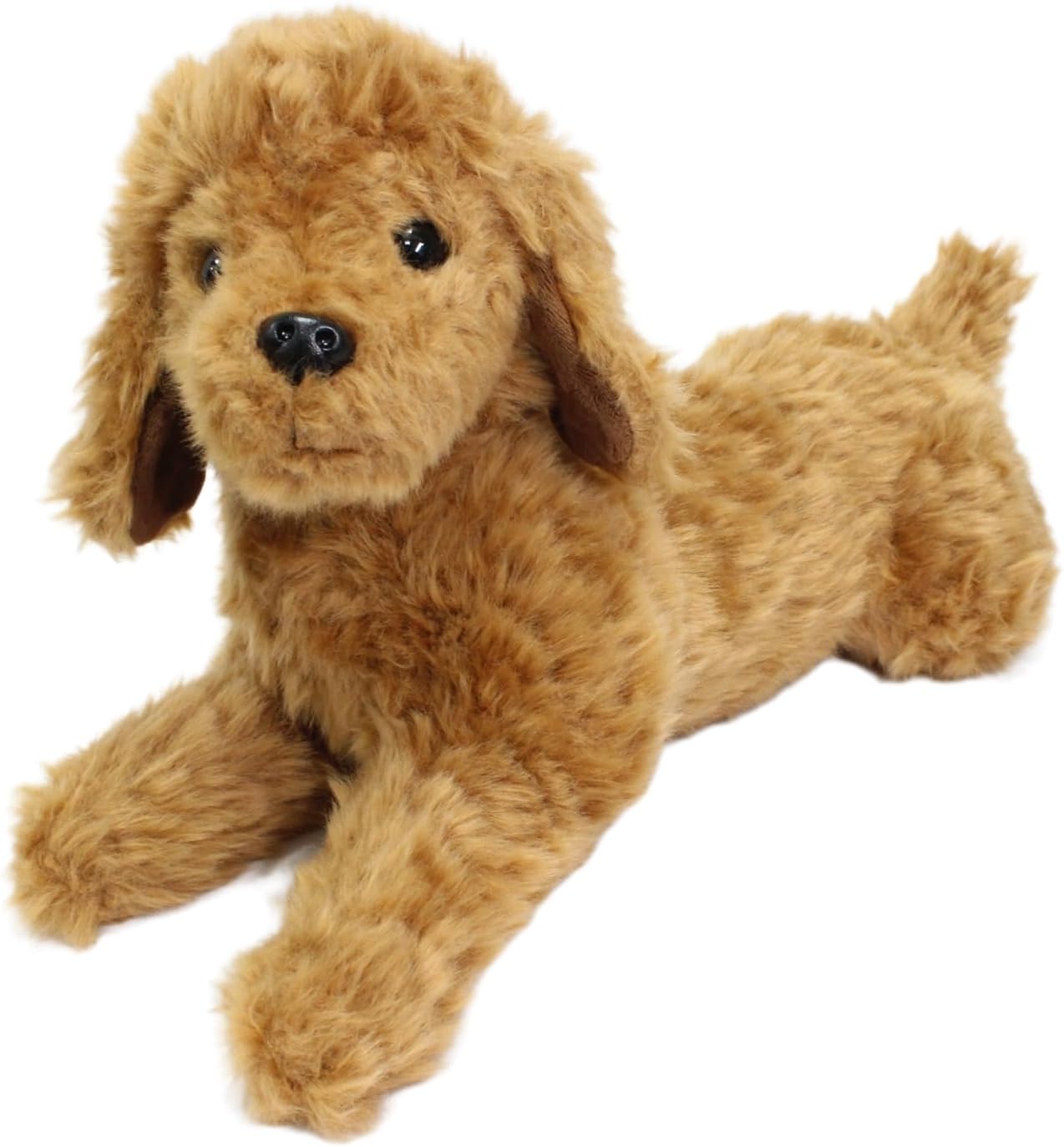 Poodle Dog Plush Toy Realistic Lifelike Caramel Brown Puppy Stuffed Animal Doll 15'' Teddy