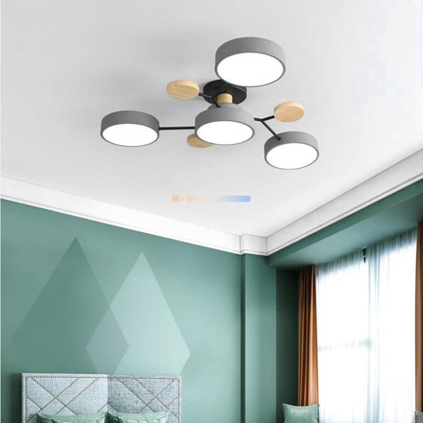 Plafonnier LED en bois pour salon moderne et cuisine lumineuse au style nordique épuré
