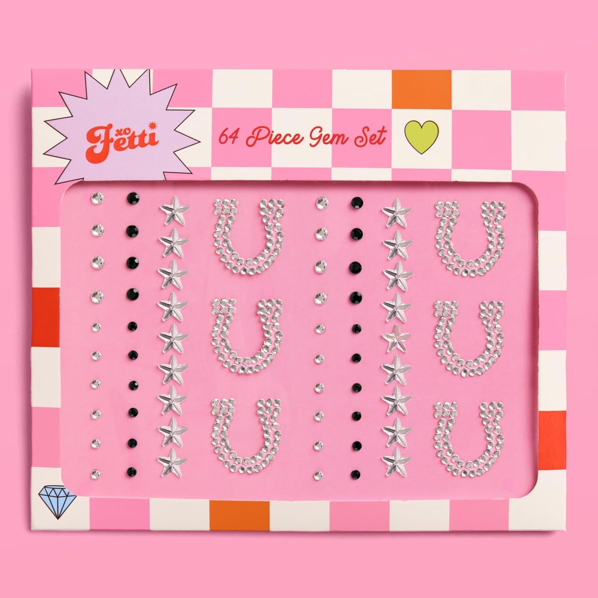 xo, Fetti Western Face Gems - 64 pcs. | Last Rodeo Face Stickers, Bachelorette Rhinestone Accessory, Country Birthday Party Decorations, Hoedown Supplies