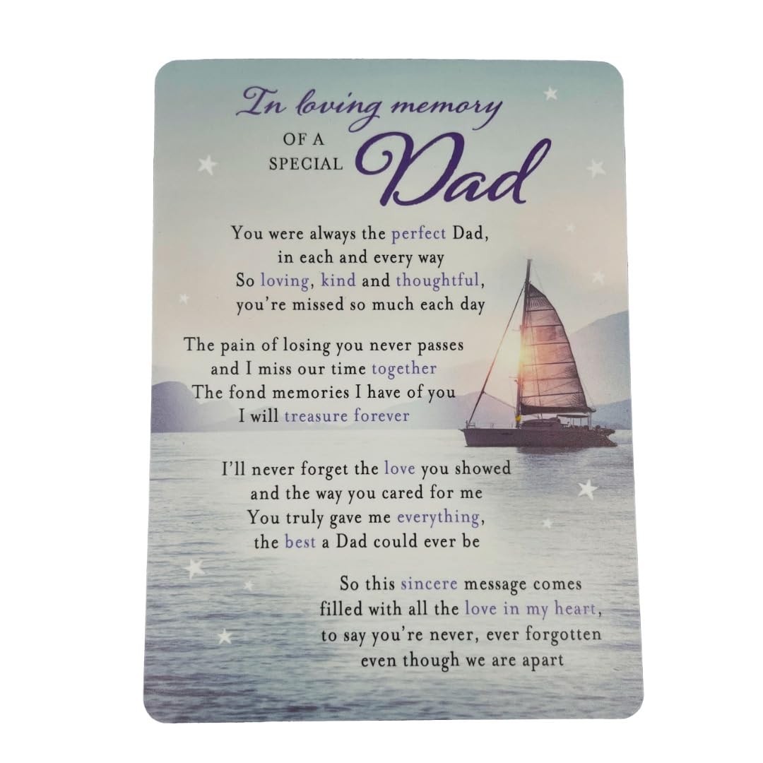 Angraves Multicoloured Special Dad Memorial Remembrance Verse Plastic Coated Grave Graveside Card (Perfect Dad)