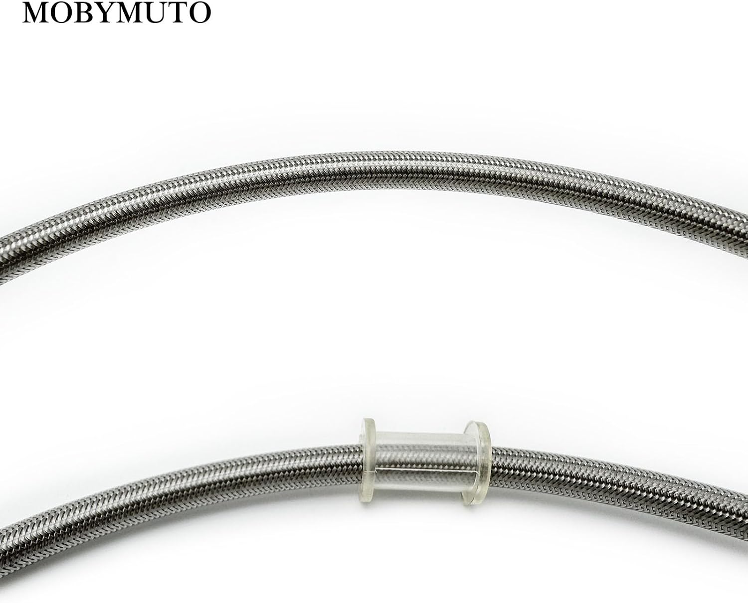 Motorcycle Hydraulic Braided Brake Line, Stainless Steel Brake Hose, Universal Brake Clutch Fluid Line for Motorcycle, Moped, ATV, Go-Kart and Dirt Bike (Silver, Length 105 cm/41.3'')