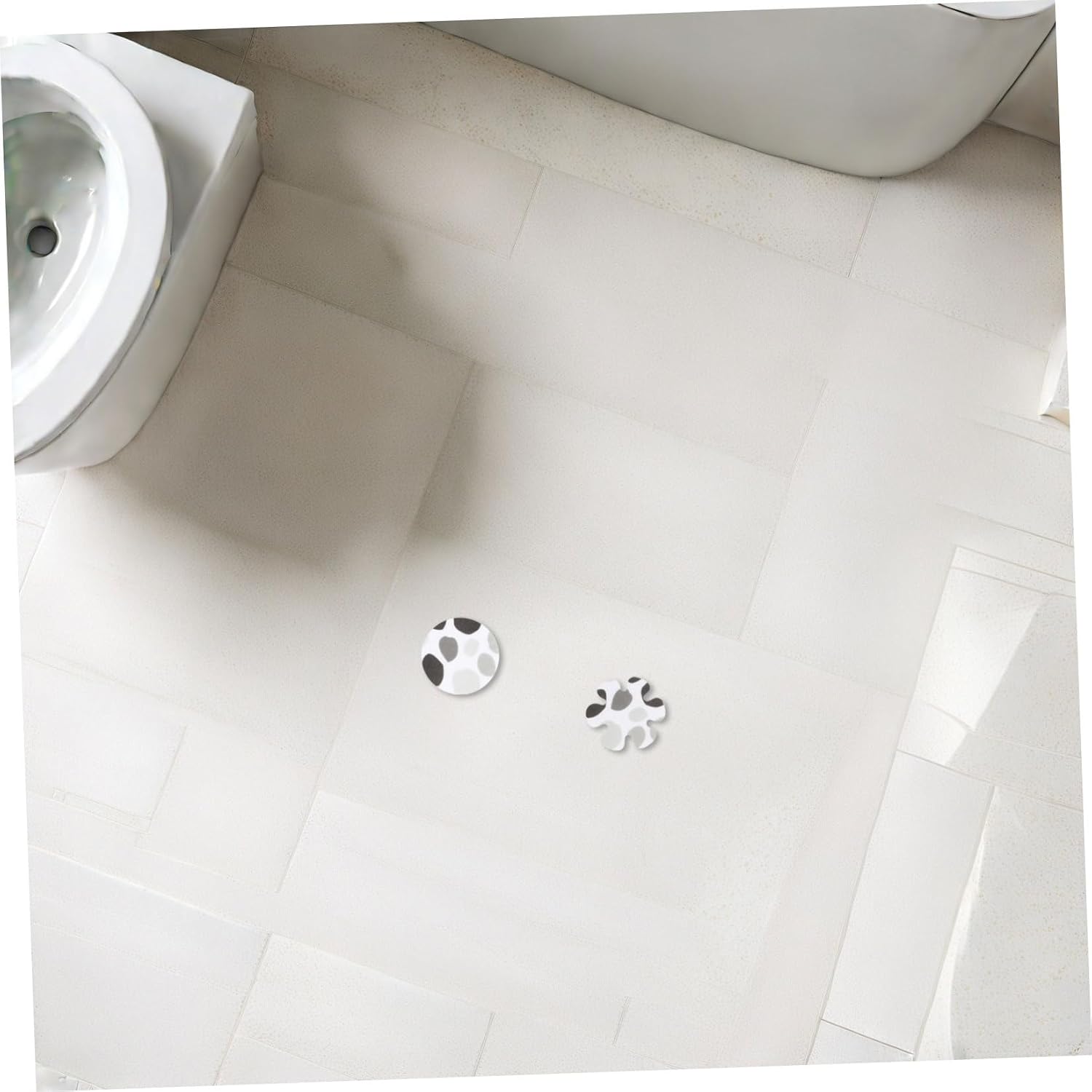 20 Pcs Anti Slip Shower Strips with Adhesive Bathtub Stickers, Nonslip Tub Flooring Safety Tape, Gray Pebble and Floral Pattern, Bathroom Floor Protection for Shower and Bathtub