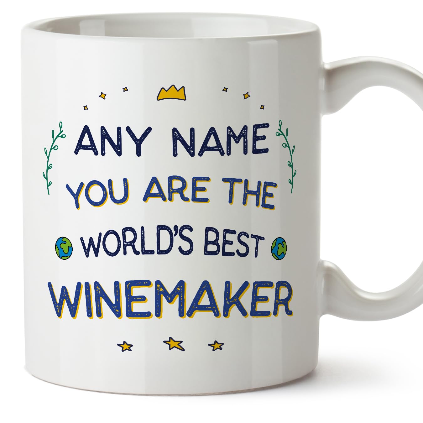 MUGFFINS Personalised Mug for Winemaker - in English - World's Best - Funny Custom Gift for Colleagues - Ceramic 11oz Mug