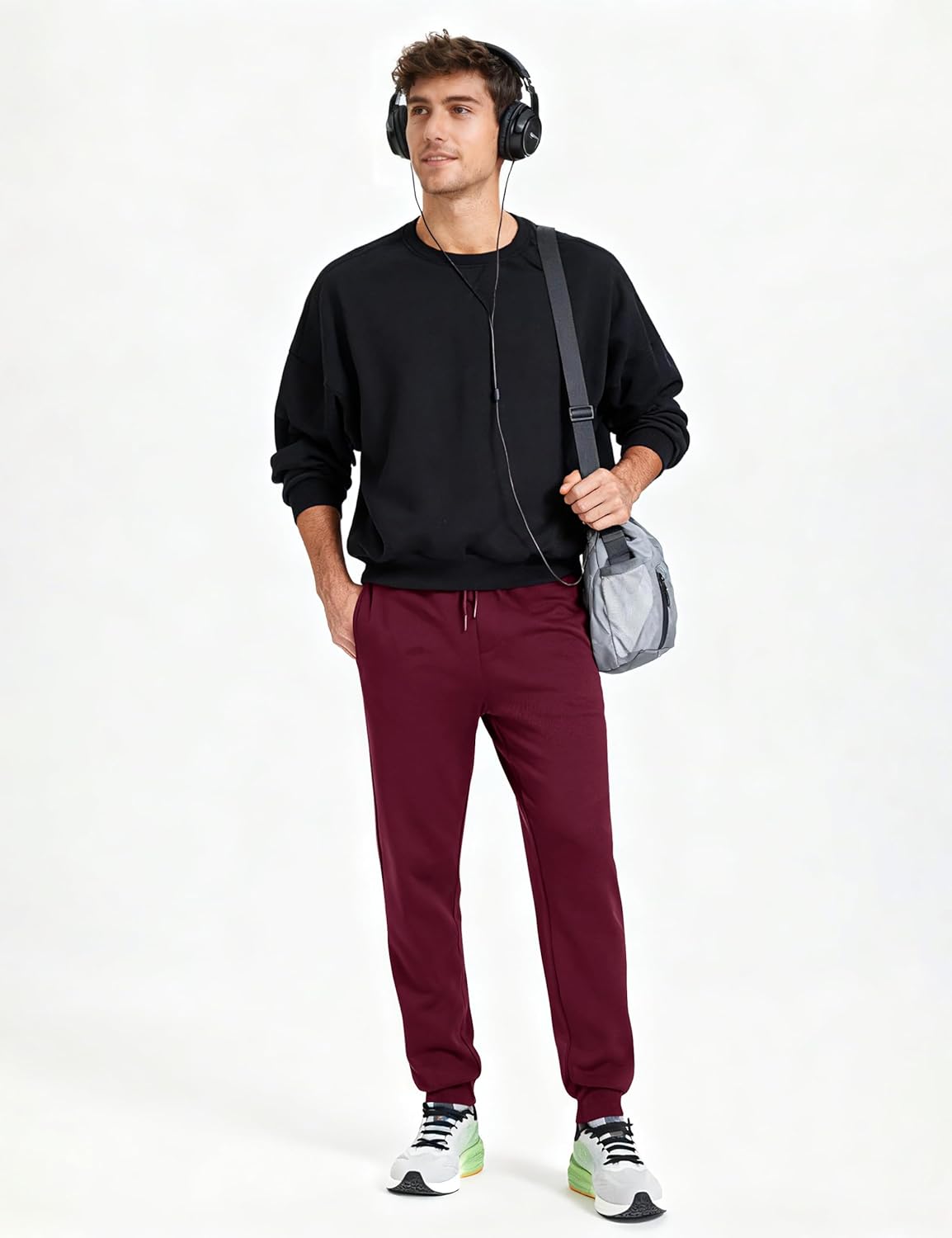 MAGCOMSEN Men's Fleece Joggers Winter Thermal Warm Pants Thicken Fleece Lined Athletic Casual Sweatpants with 3 Pockets