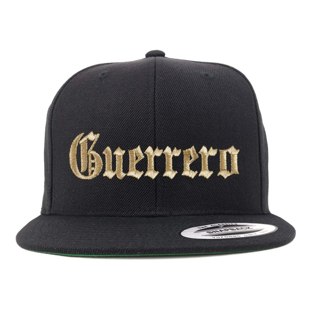 Trendy Apparel ShopOld English Guerrero Gold Embroidered Flatbill Snapback Baseball Cap