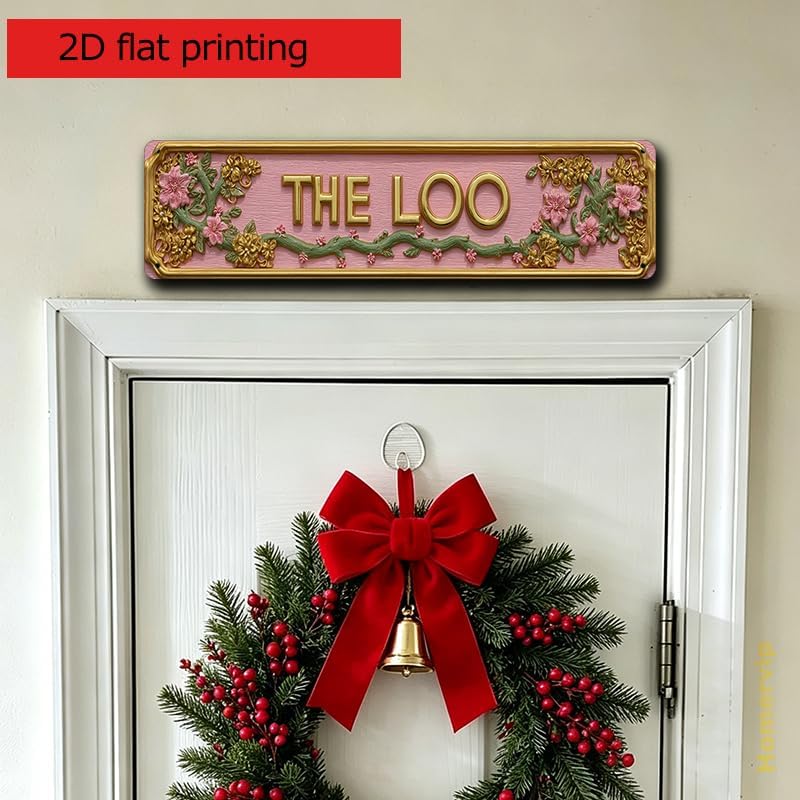 Flat Print Decorative Aluminum Metal Sign THE LOO Bathroom Decor image 5