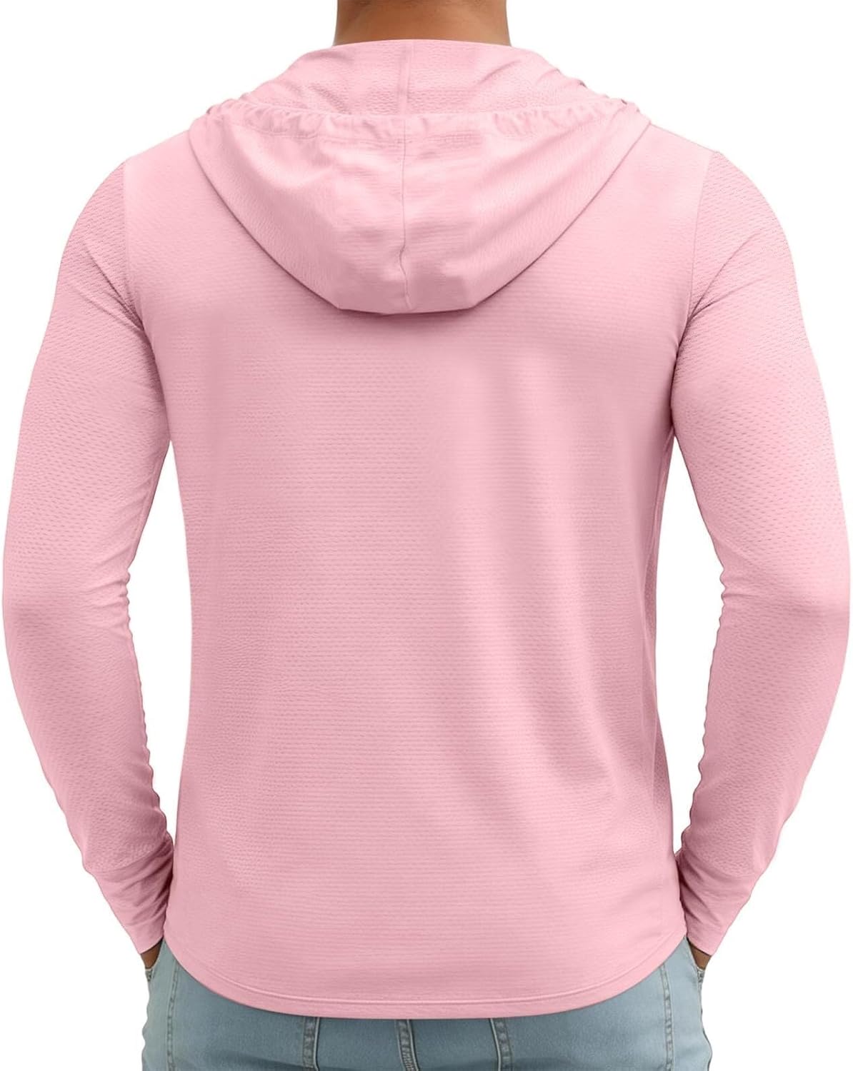 Men's UPF 50+ Sun Protection Jacket Lightweight Full Zip Sun Hoodie Long Sleeve Cooling Mesh UV Shirt for Fishing