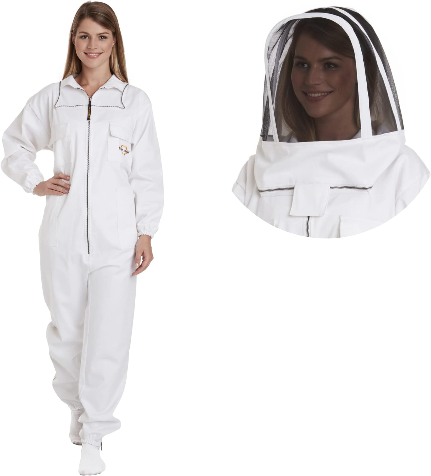 Natural Apiary - Apiarist Beekeeping Suit - Polycotton - Fencing Veil - Total Protection for beekeepers - SM