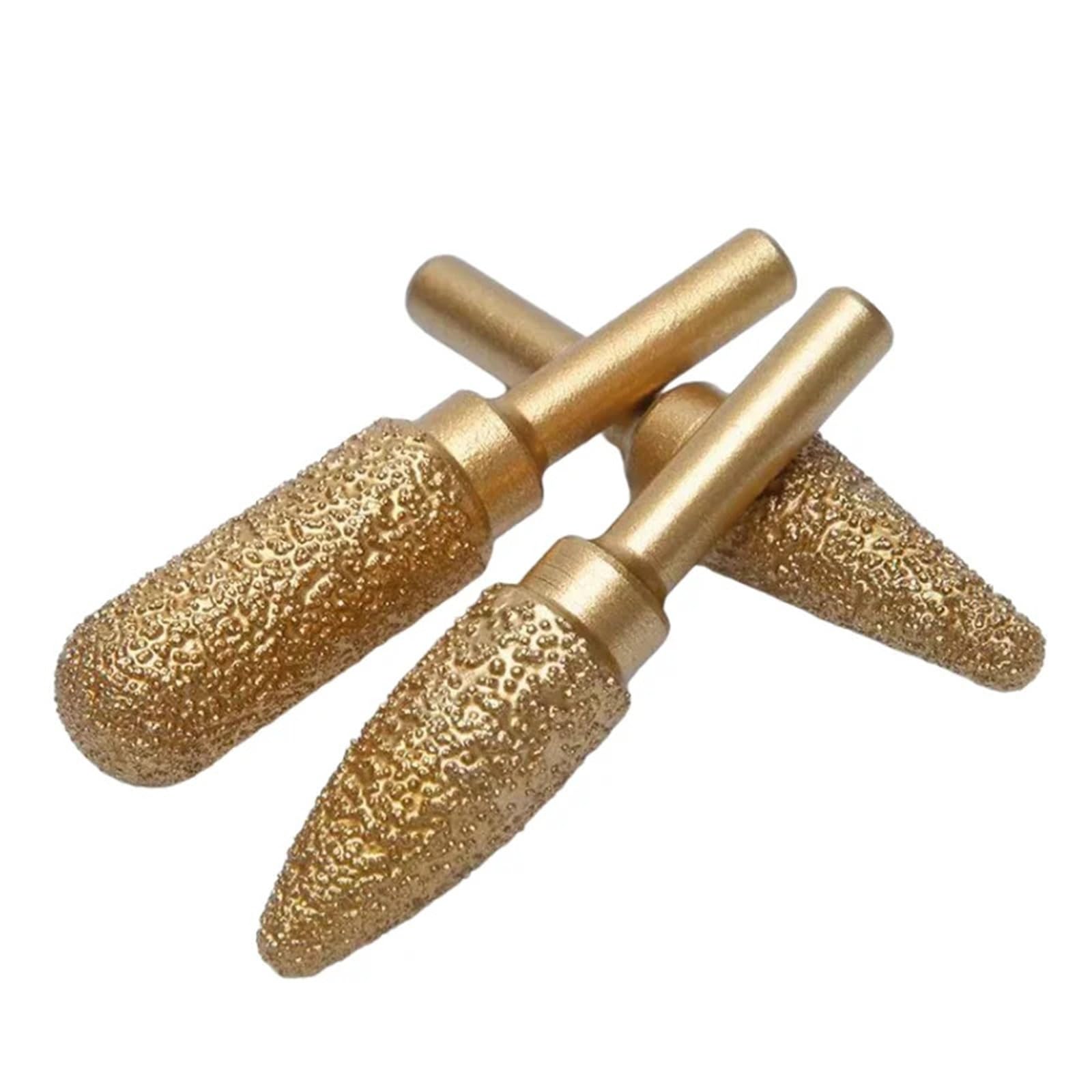6mm Shank Brazed Diamond Grinding And Polishing Head For Cast Iron Stone Marble Tile - Deburring Metal Processing Carve(B-10X6MM,5pcs)
