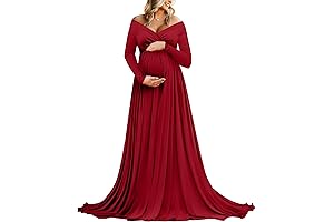 Maternity Off the Shoulder Half Circle Gown: Maternity Fashion Meets Photography Excellence