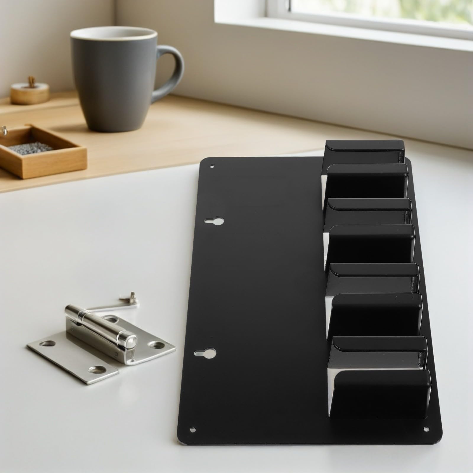 KICHOUSE Soporte de Pared 3piezas Negro para Cortapelos de Peluquería para Organizador de Herramientas Diseño Estable y Acabado Profesional en Salón o Barbería