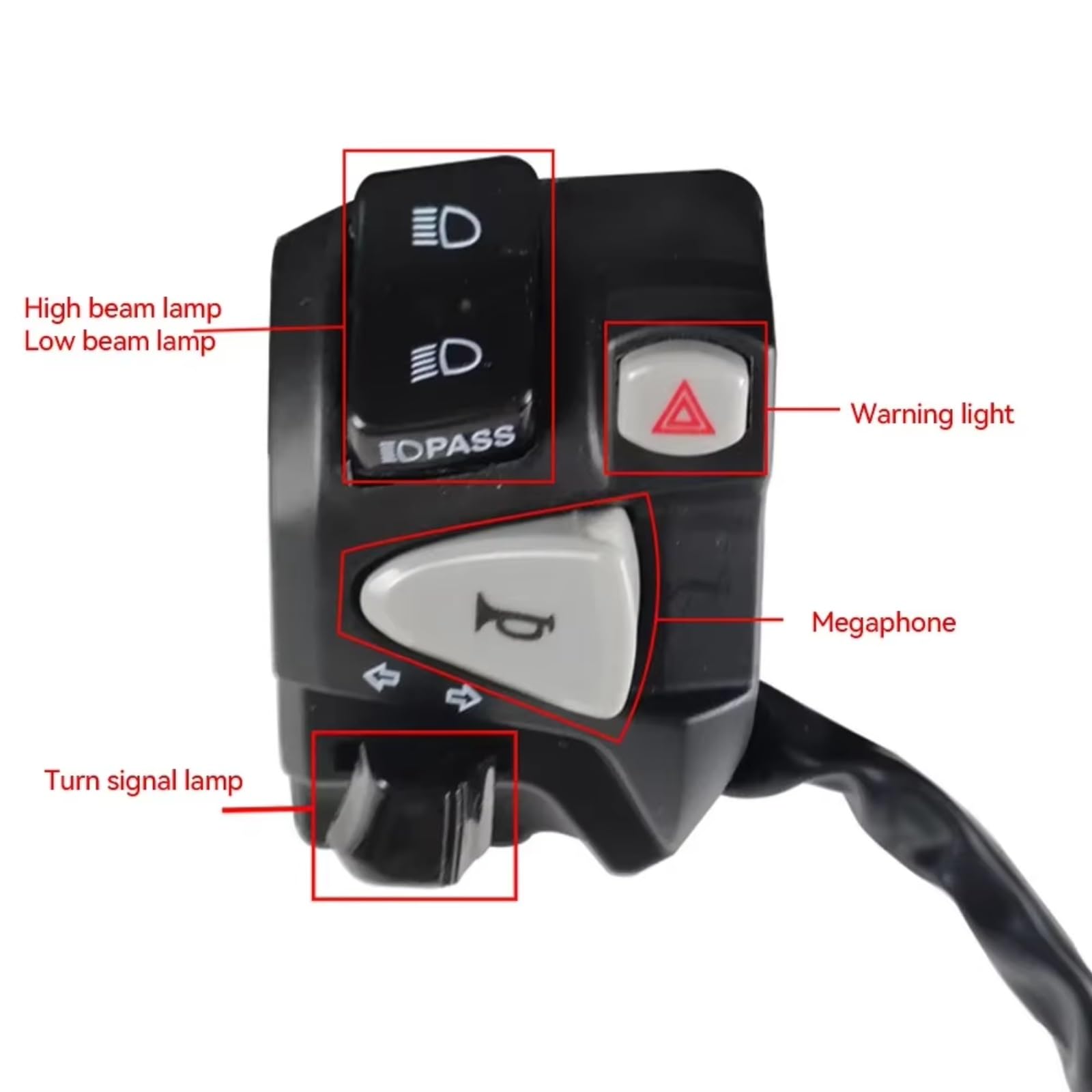 Interruttore Di Svolta Del Clacson Per Moto Da 22mm Per Click150 Pulsante Di Controllo Abbaglianti/anabbaglianti Sostitutivi Del Manubrio Comando Manubrio